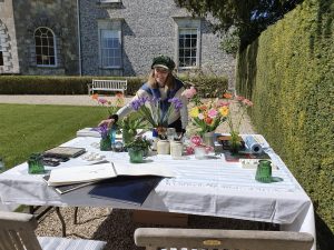 Painting flowers at Farleigh House